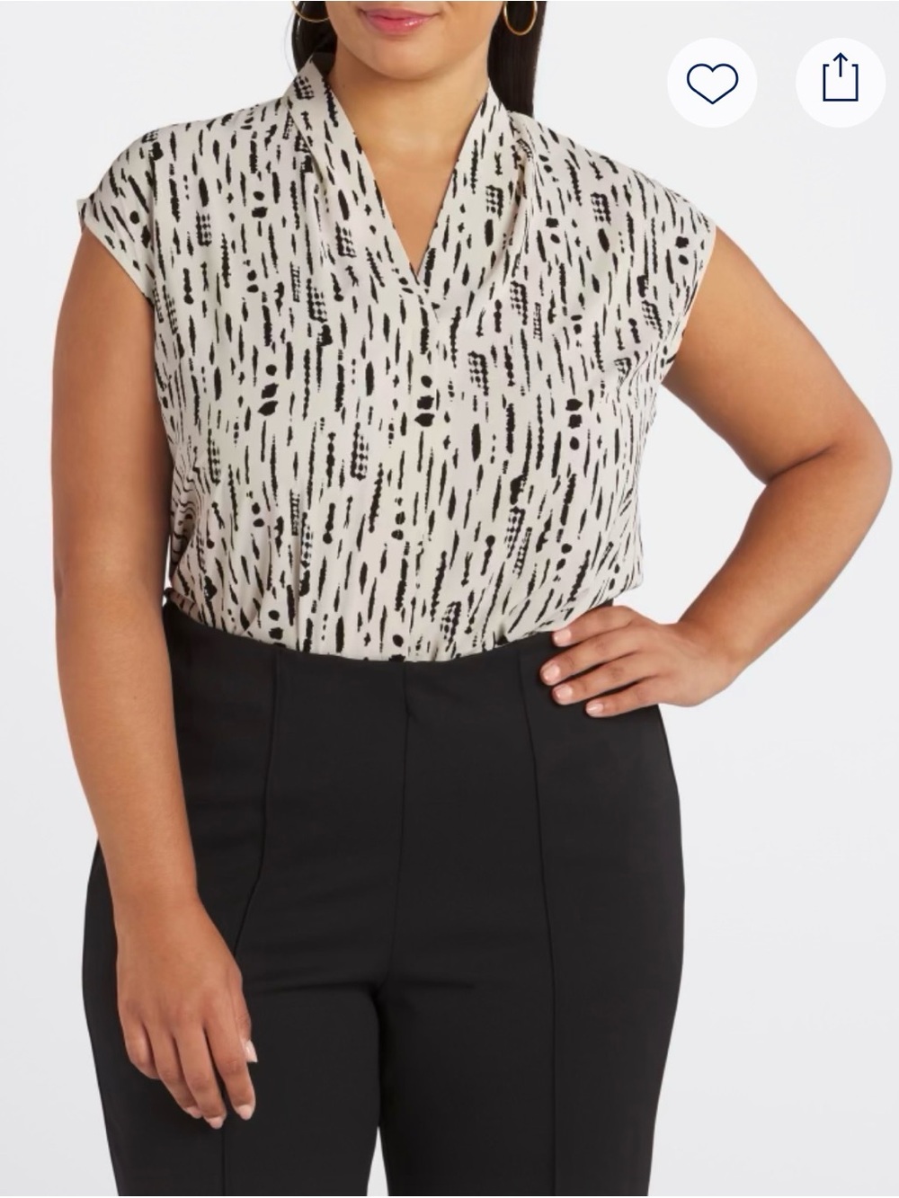 Monday Fun - Gladis V-Neck Sleeveless Blouse EUC